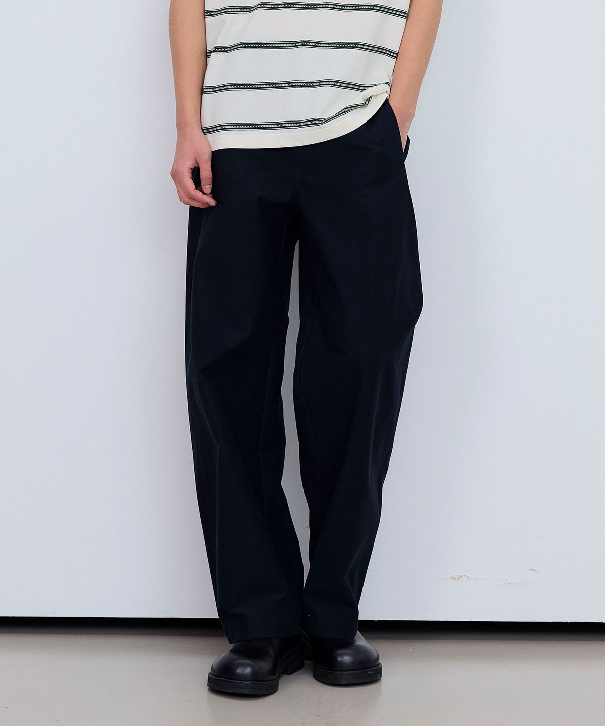 마인드브릿지(MINDBRIDGE) 커브드 세미 와이드 데일리 팬츠 - 4color