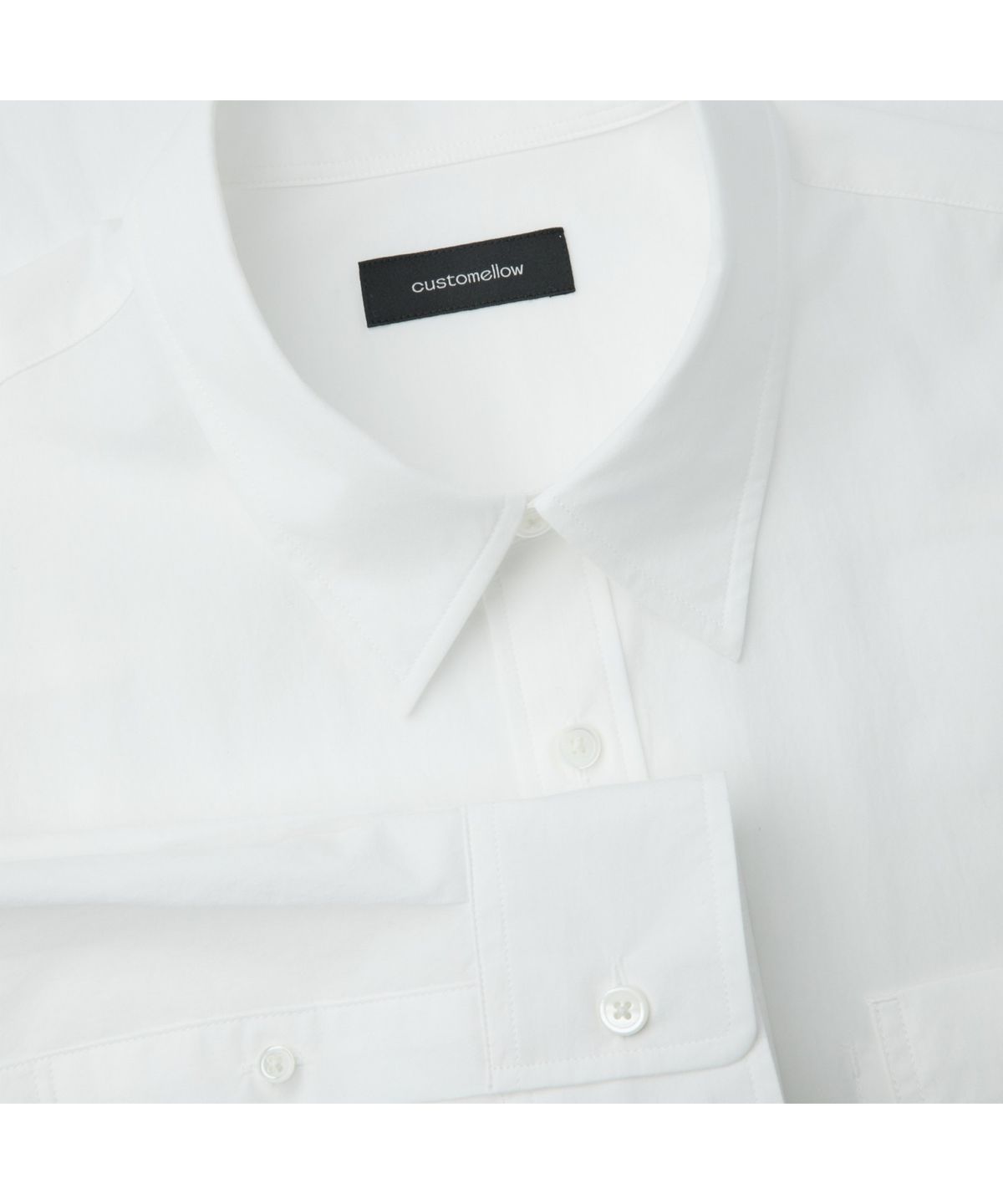 커스텀멜로우(CUSTOMELLOW) White Regular Fit Pocket Detail Shirt CWSAM26221WHX