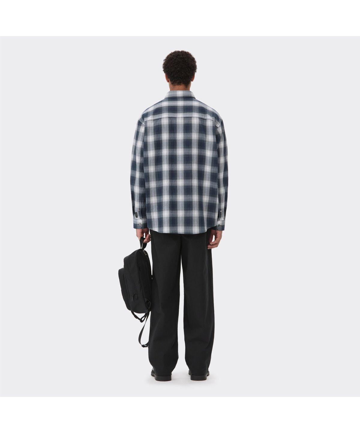 커스텀멜로우(CUSTOMELLOW) Navy Relaxed Fit Check Shirt CWSAM26222NYX