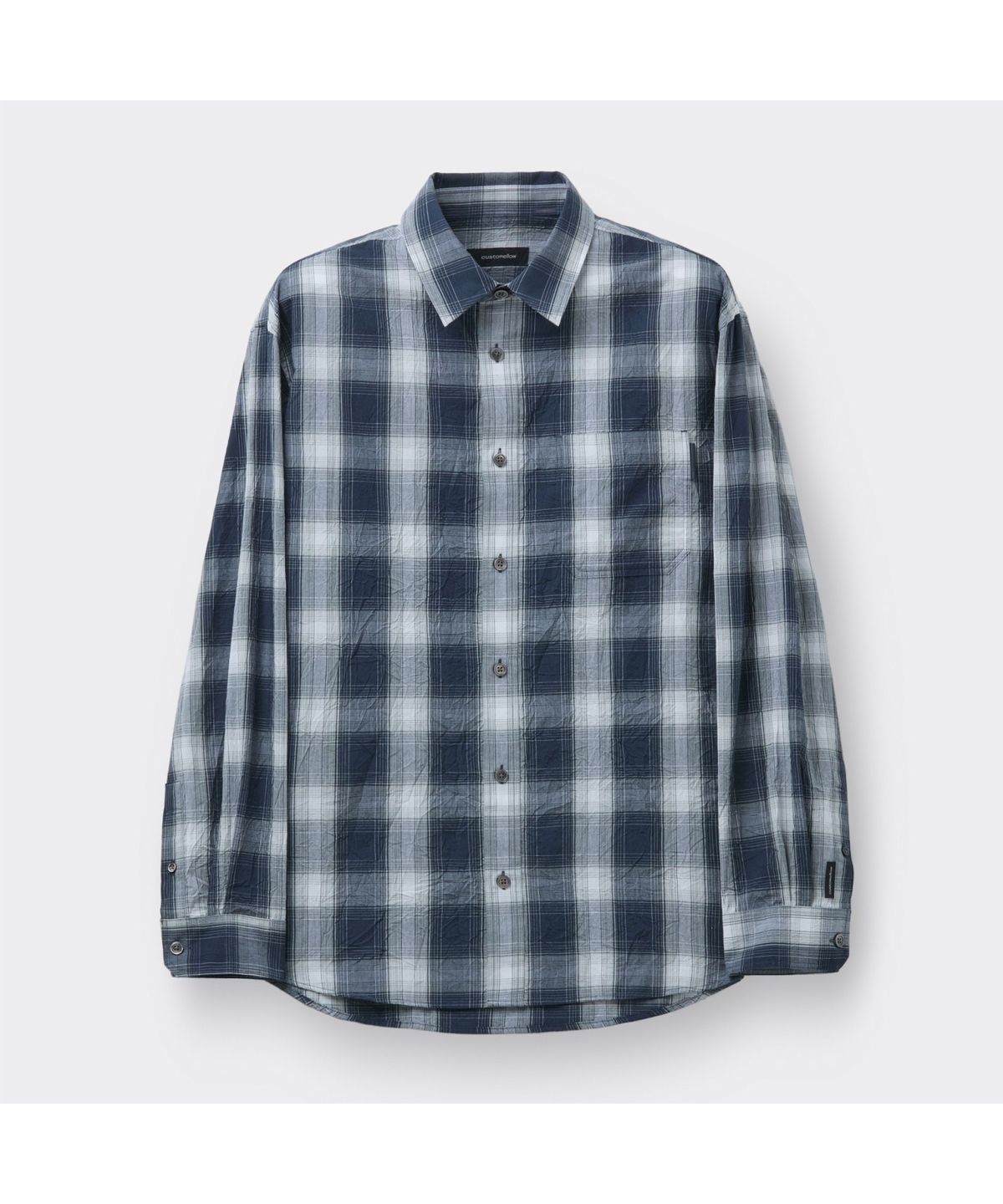 커스텀멜로우(CUSTOMELLOW) Navy Relaxed Fit Check Shirt CWSAM26222NYX