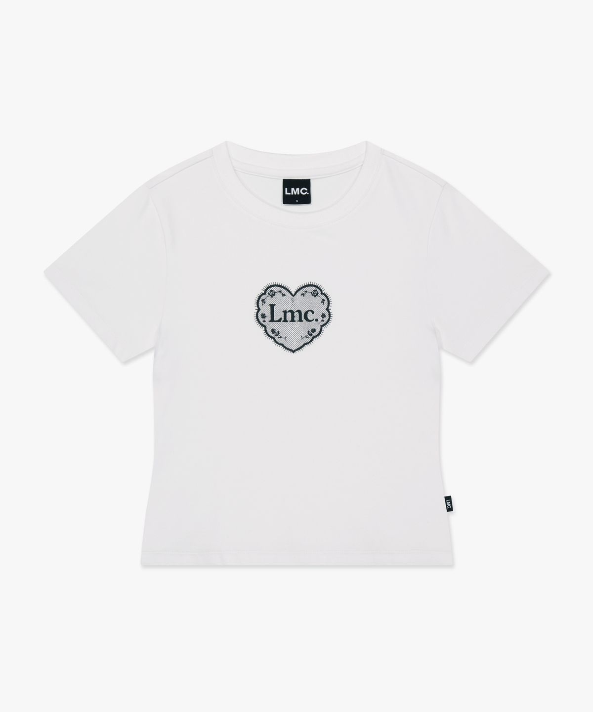 엘엠씨(LMC) WM LACE HEART CROPPED TEE white