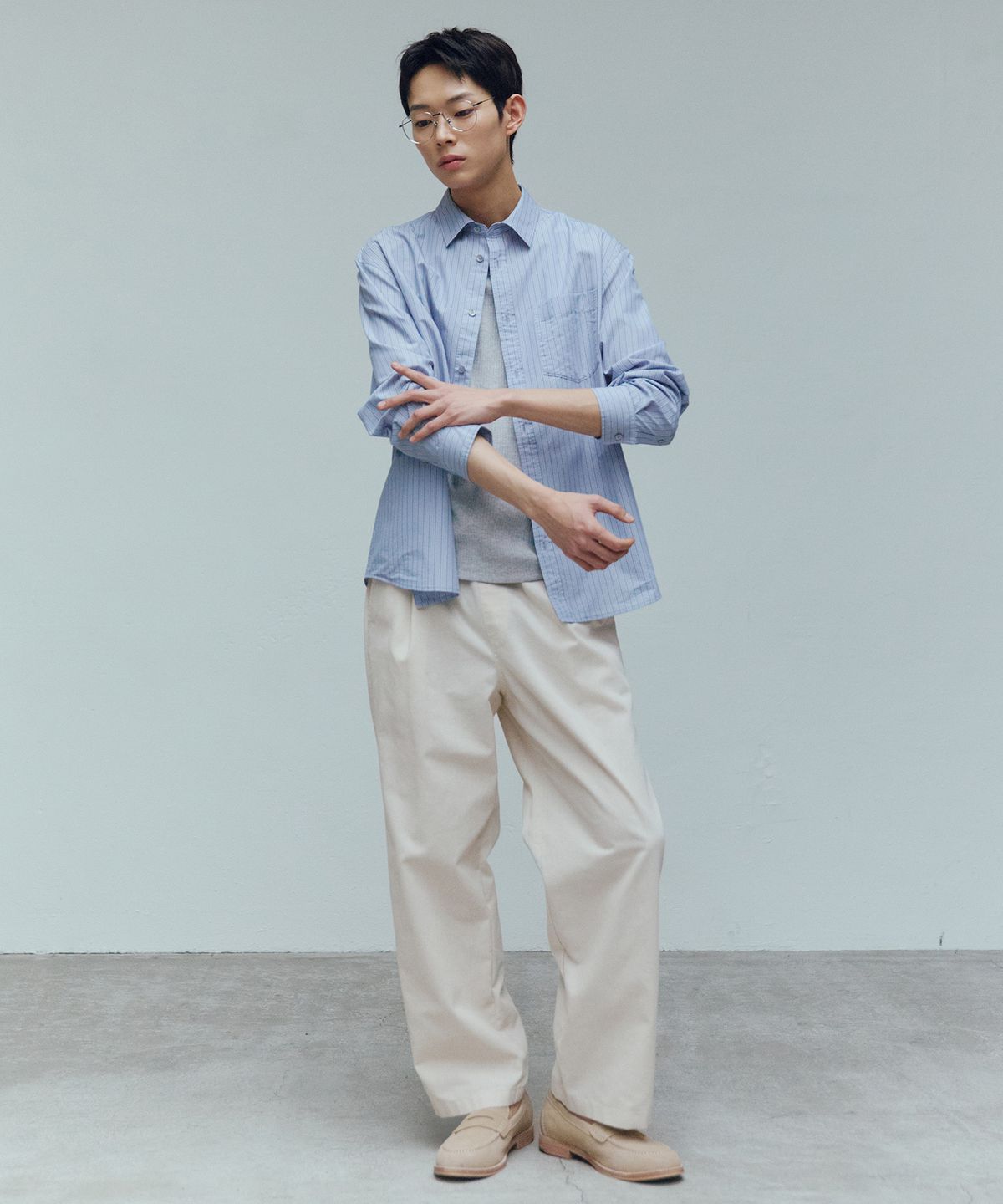 마인드브릿지(MINDBRIDGE) [SET][ON][데님or 치노 선택]와이드 원턱 풀 밴딩 데일리 팬츠 - 6color