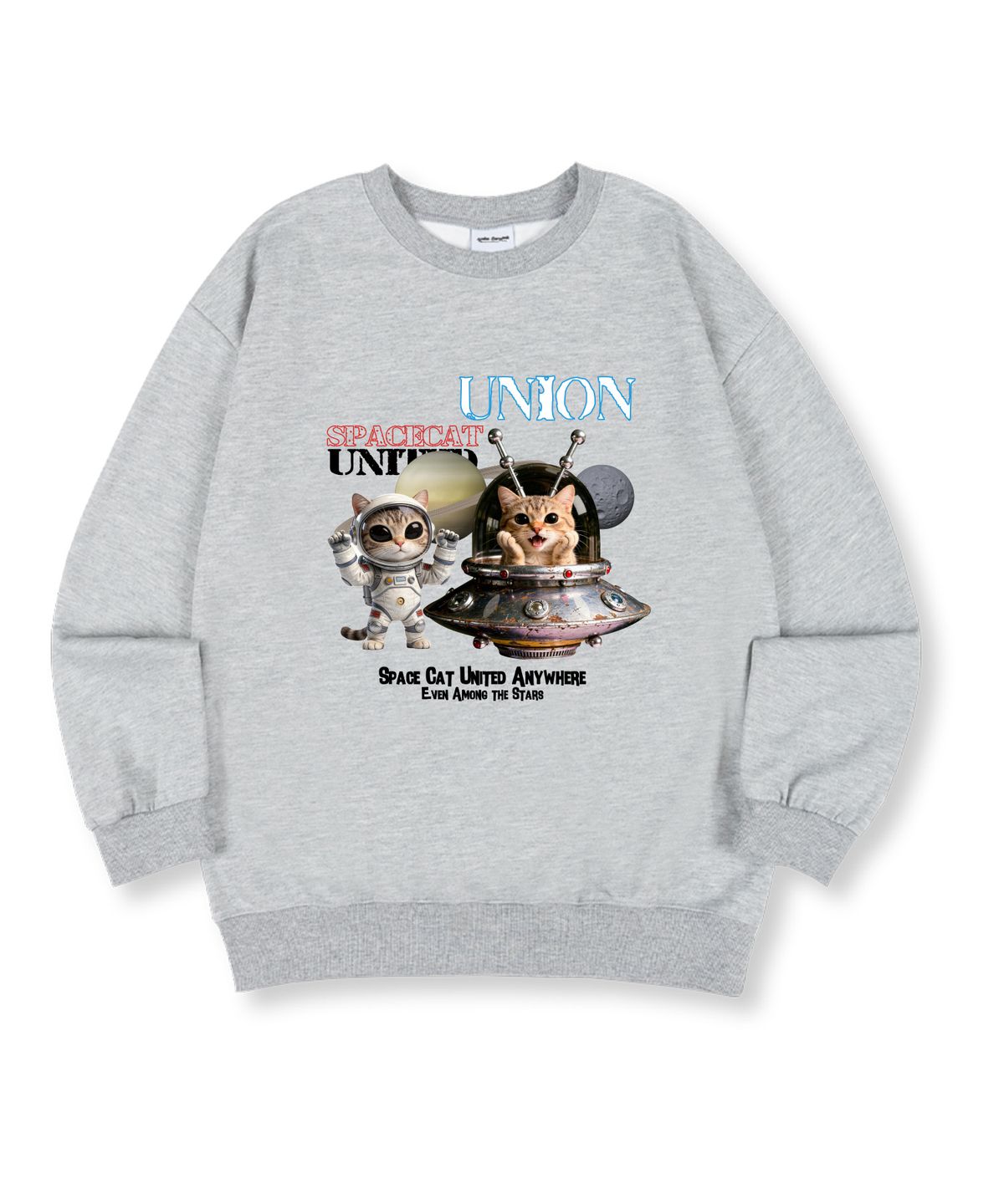 유니온가먼츠(UNION GARMENTS) 캣유니버스 특양면 오버핏 맨투맨 티셔츠 4 COLOR