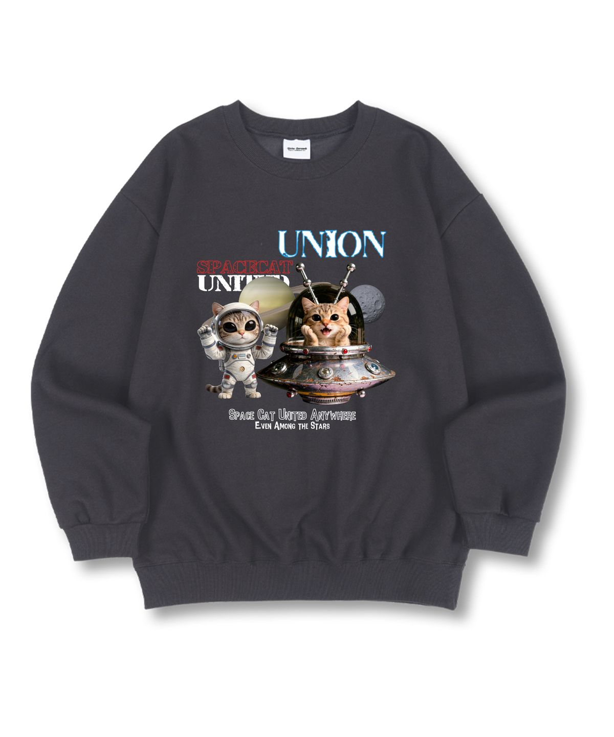 유니온가먼츠(UNION GARMENTS) 캣유니버스 특양면 오버핏 맨투맨 티셔츠 4 COLOR