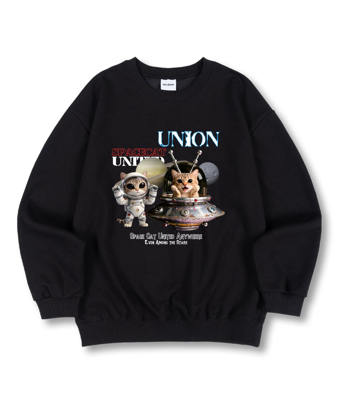 유니온가먼츠(UNION GARMENTS) 캣유니버스 특양면 오버핏 맨투맨 티셔츠 4 COLOR