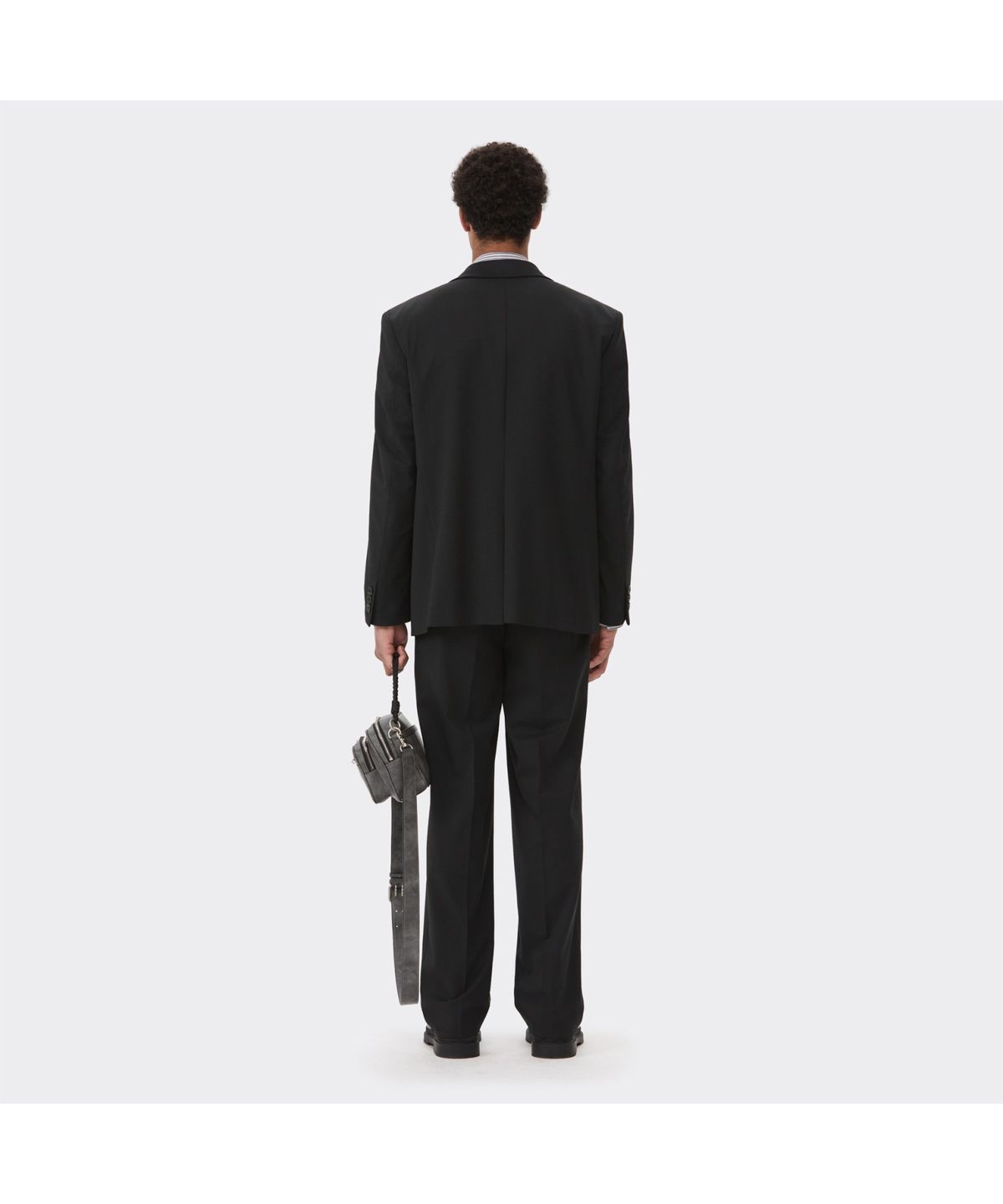 커스텀멜로우(CUSTOMELLOW) Black Relaxed Fit Wool Blended Setup Pants CWPAS26221BKX