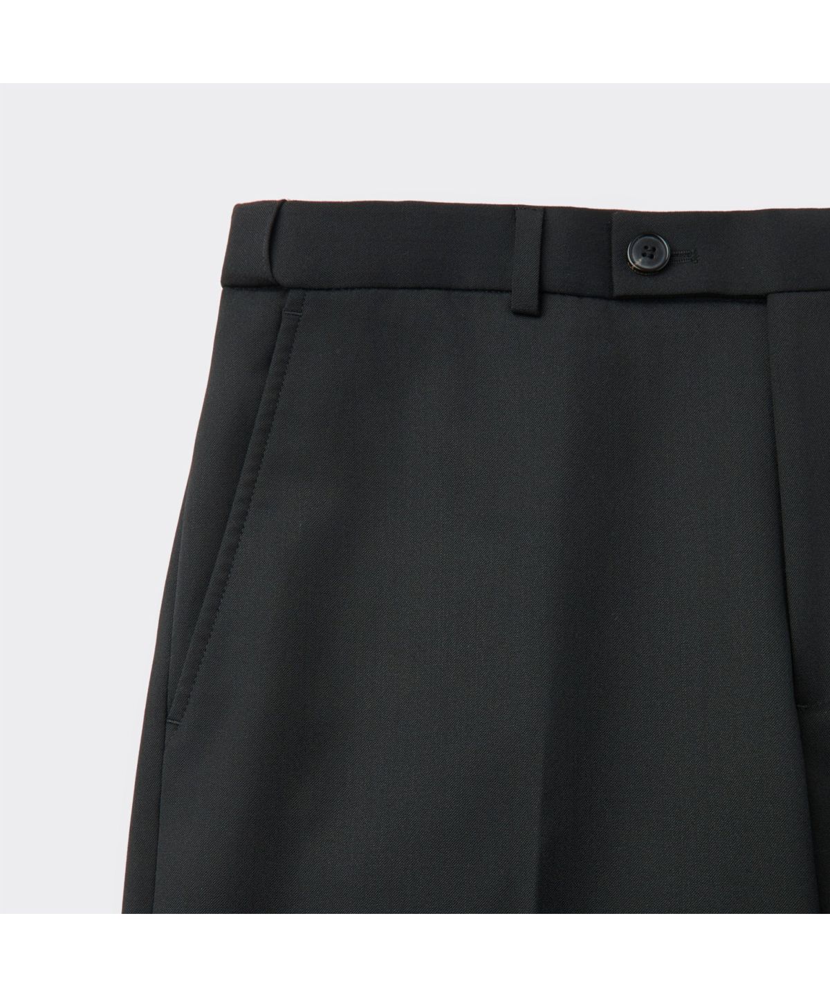 커스텀멜로우(CUSTOMELLOW) Black Relaxed Fit Wool Blended Setup Pants CWPAS26221BKX