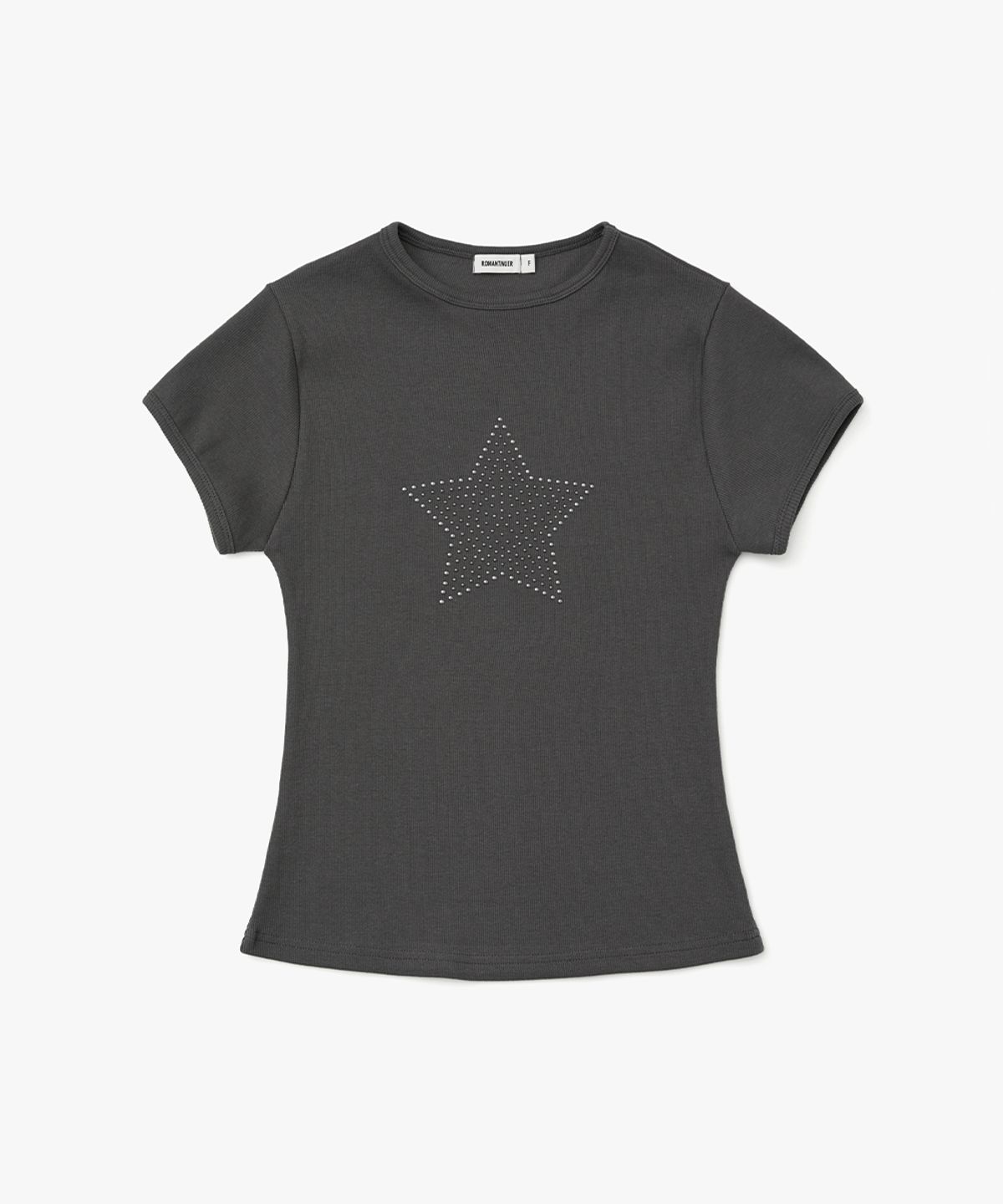 로맨티누어(ROMANTINUER) Twinkle One-Star Hotfix T-Shirt (Charcoal)
