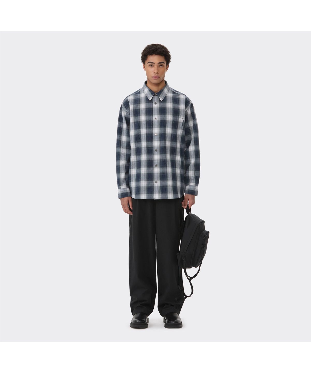 커스텀멜로우(CUSTOMELLOW) Black Wide Fit Cotton Setup Pants CWPAS26241BKX