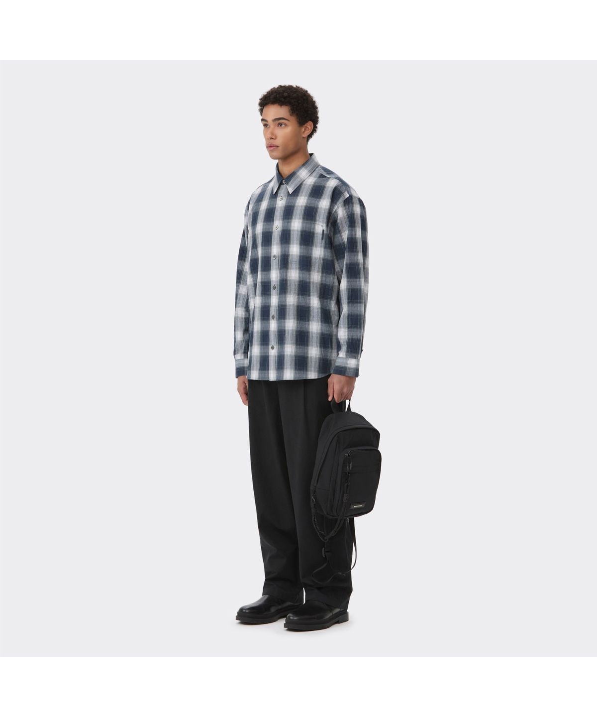 커스텀멜로우(CUSTOMELLOW) Black Wide Fit Cotton Setup Pants CWPAS26241BKX