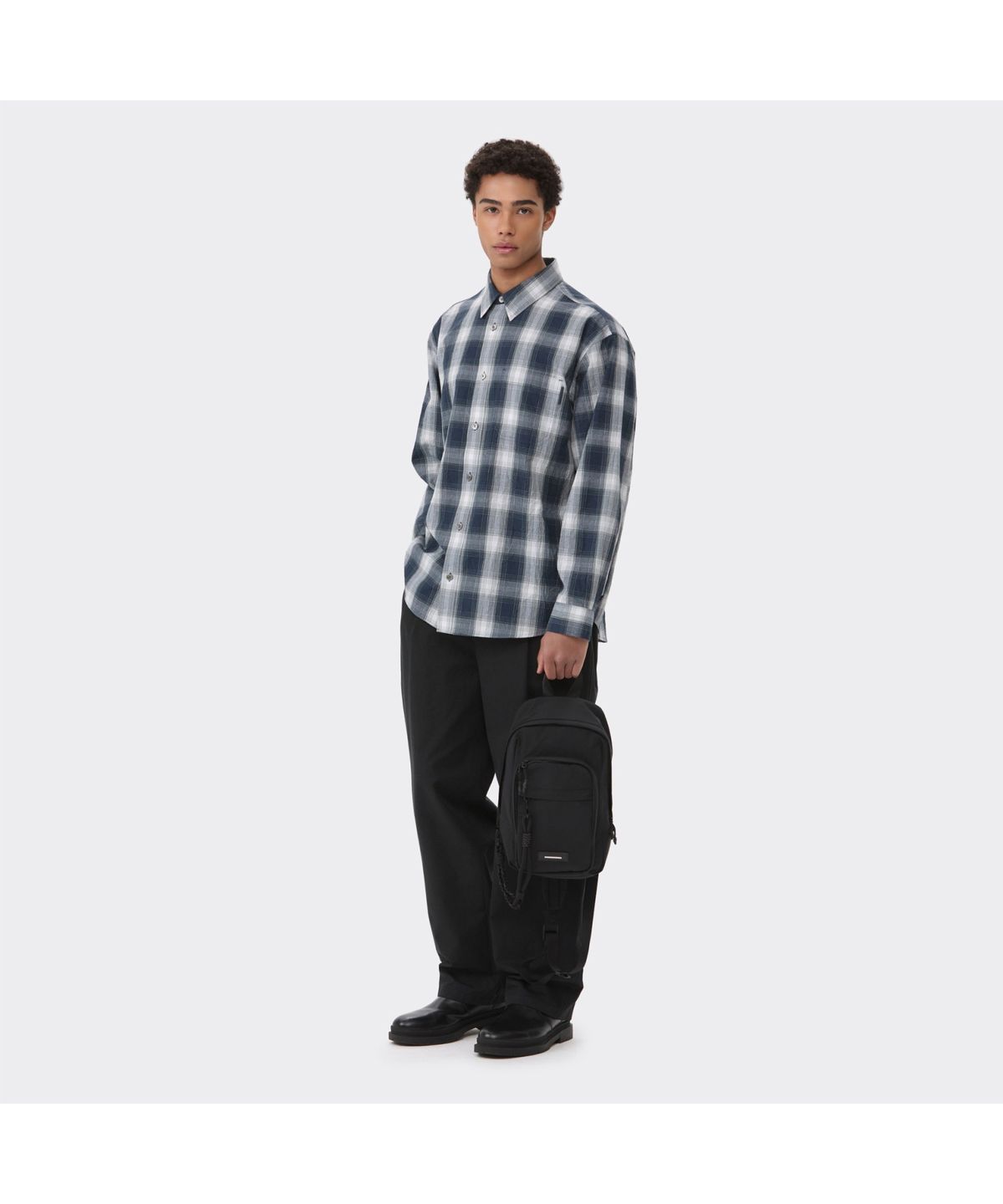 커스텀멜로우(CUSTOMELLOW) Black Wide Fit Cotton Setup Pants CWPAS26241BKX