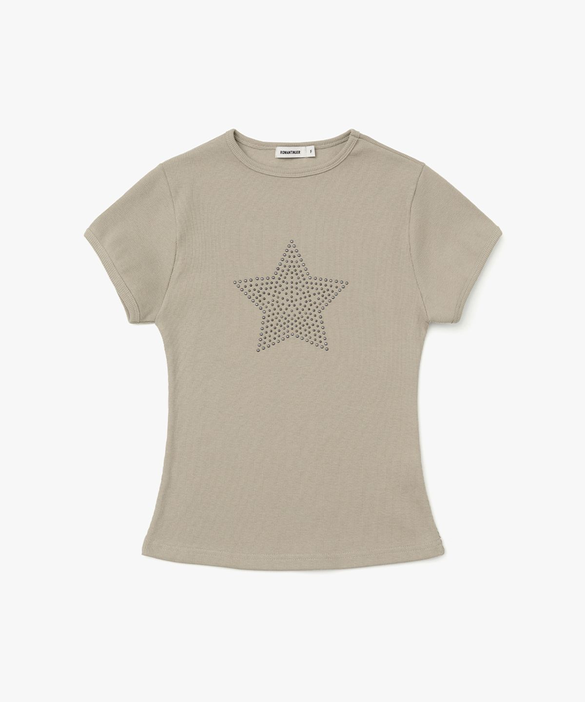 로맨티누어(ROMANTINUER) Twinkle One-Star Hotfix T-Shirt (Beige)