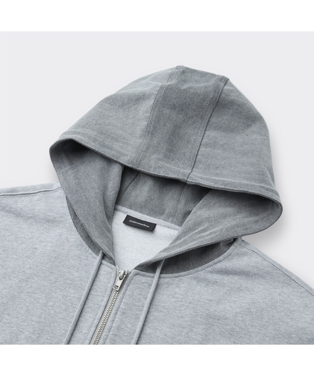 커스텀멜로우(CUSTOMELLOW) Grey Woven Layered Zip Hoodie CWTAS26111GYX
