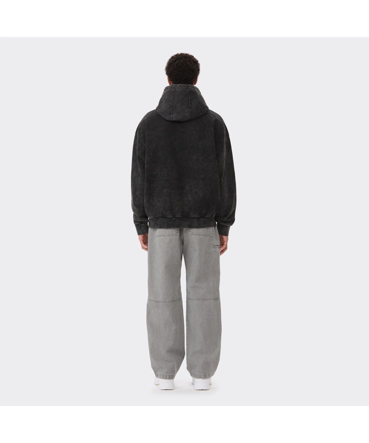 커스텀멜로우(CUSTOMELLOW) Grey Dyed Woven Layered Hoodie CWTAS26112GYD