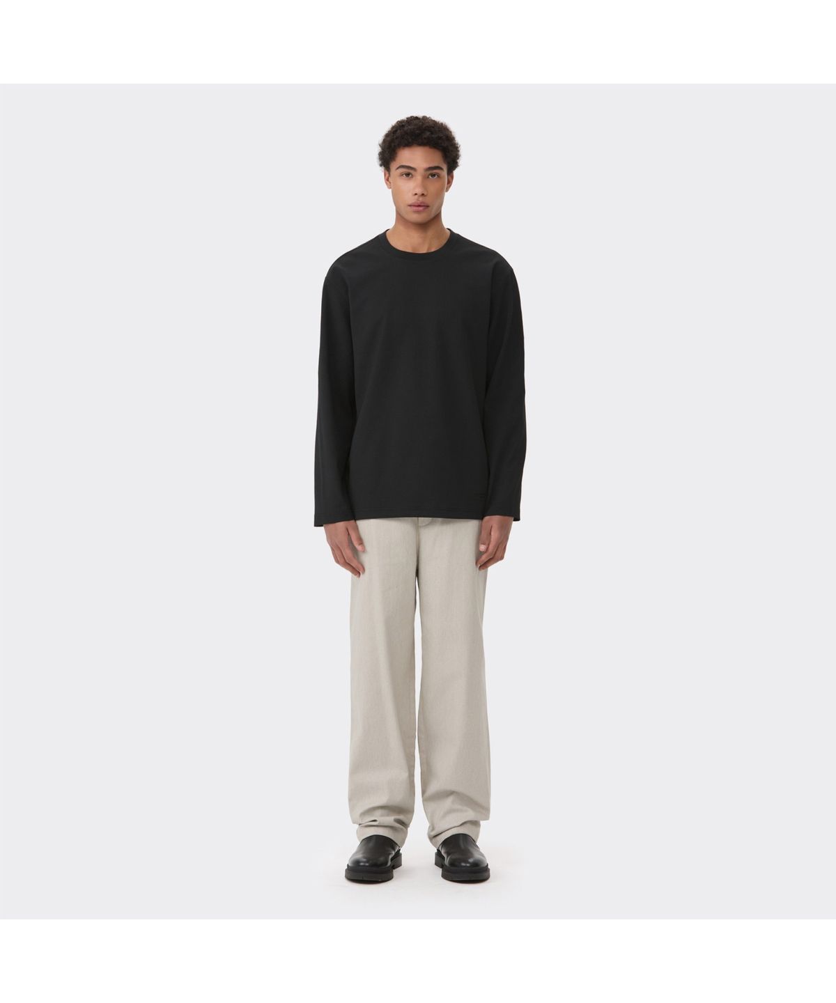 커스텀멜로우(CUSTOMELLOW) Black Woven T-shirt CWTAS26212BKX