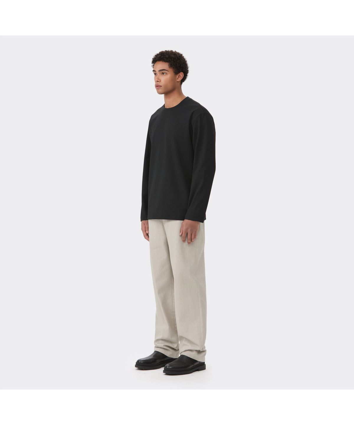 커스텀멜로우(CUSTOMELLOW) Black Woven T-shirt CWTAS26212BKX