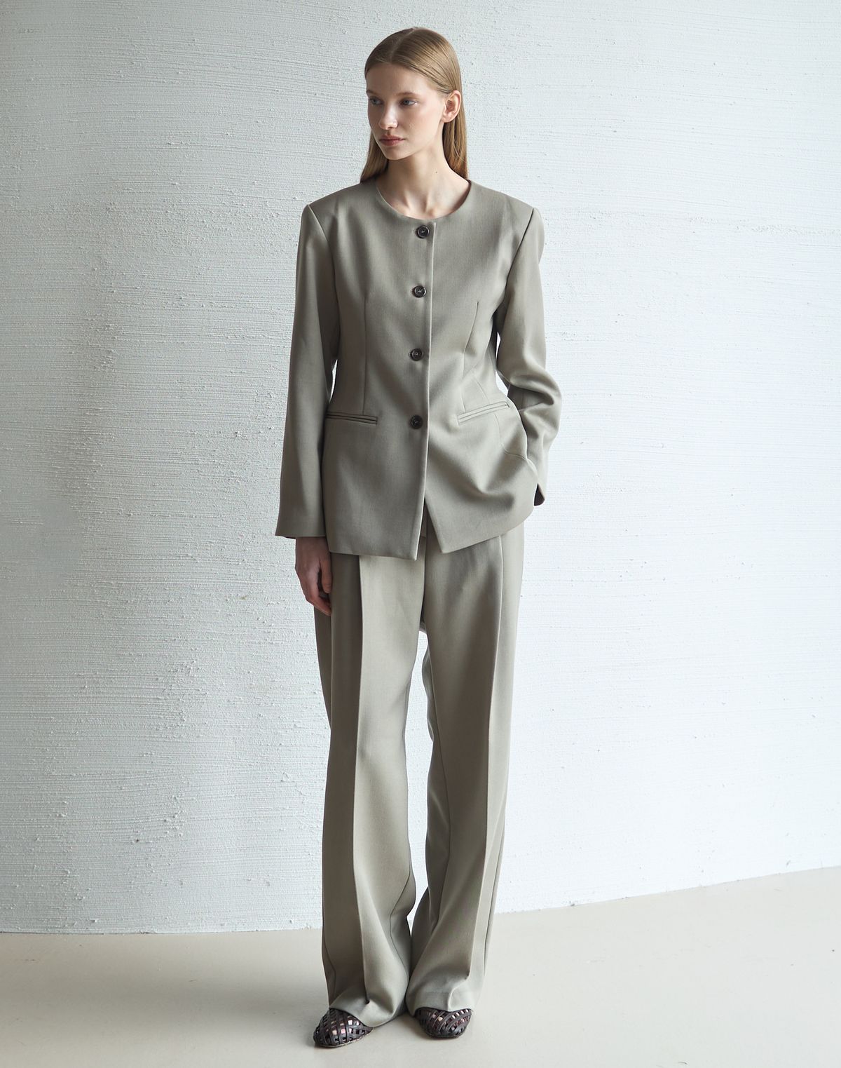 누토프(NUTOFFE) Formal Line Jacket_Khaki Beige