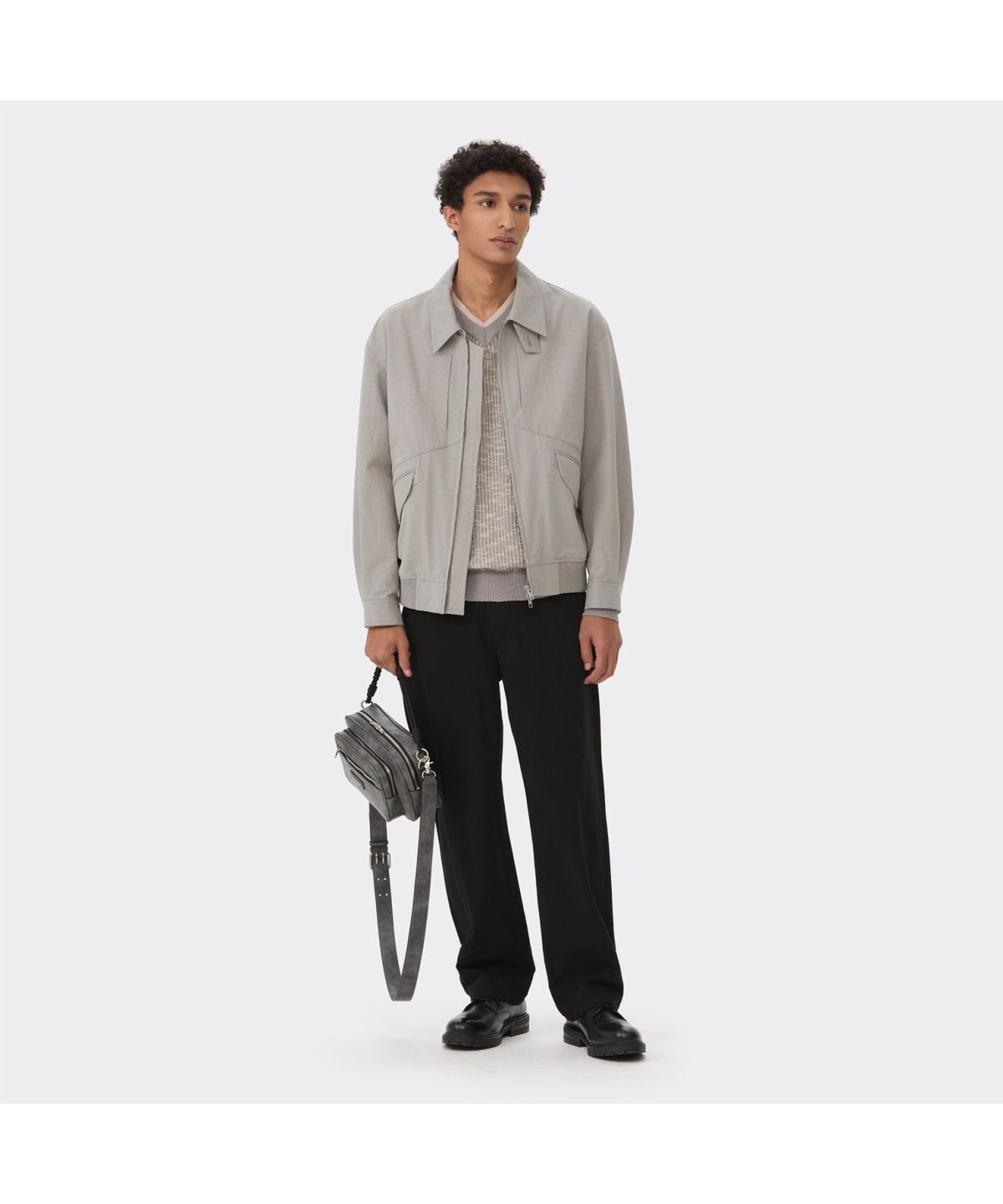 커스텀멜로우(CUSTOMELLOW) Grey Cotton Collar Blouson CWUAM26312GYL