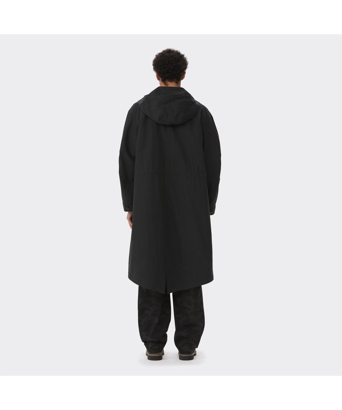 커스텀멜로우(CUSTOMELLOW) Black Detachable Fishtail Hood Coat CWUAS26111BKX