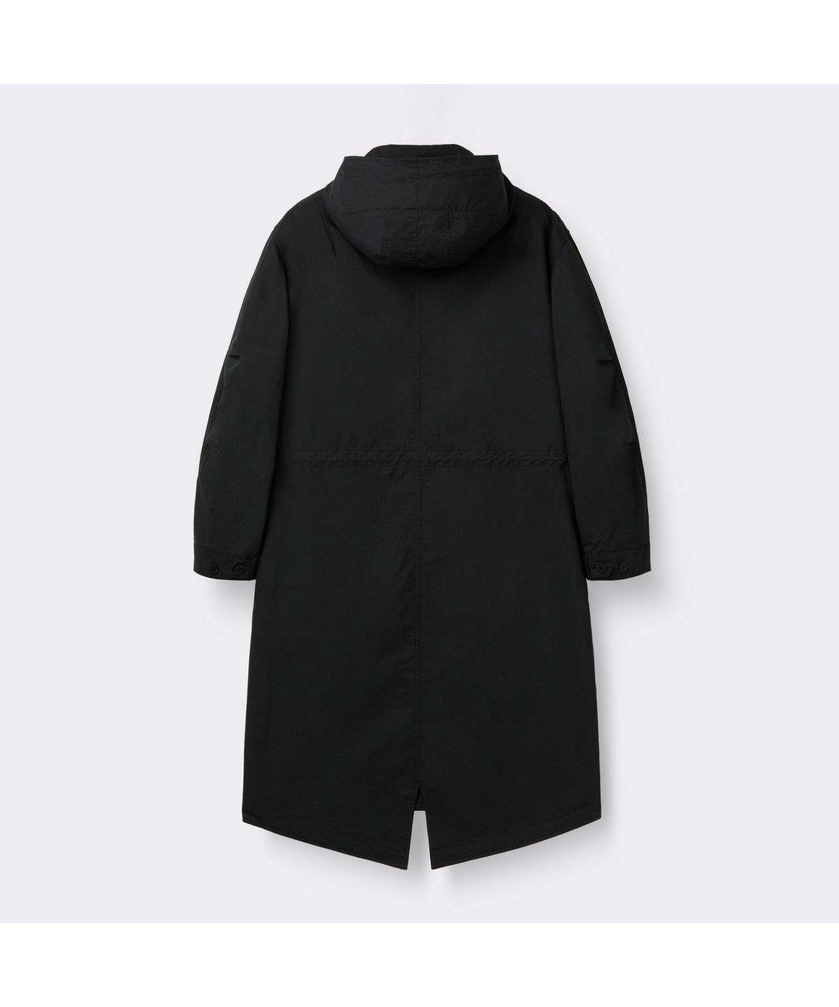 커스텀멜로우(CUSTOMELLOW) Black Detachable Fishtail Hood Coat CWUAS26111BKX
