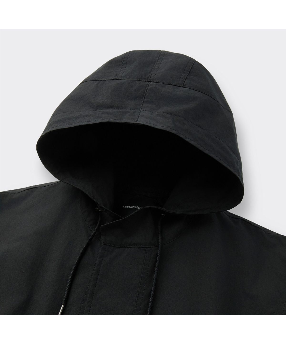 커스텀멜로우(CUSTOMELLOW) Black Detachable Fishtail Hood Coat CWUAS26111BKX
