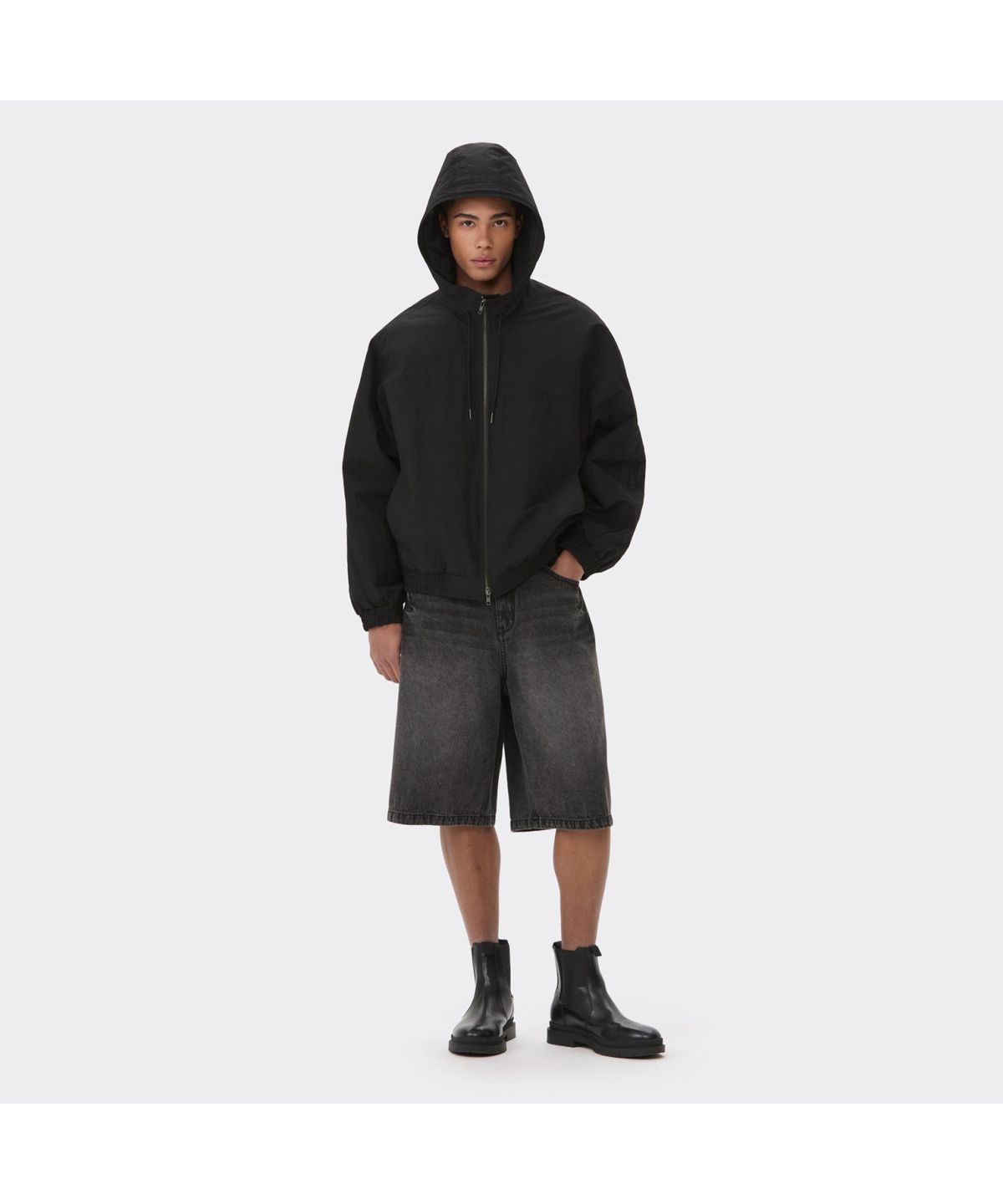 커스텀멜로우(CUSTOMELLOW) Black Padded Hood Blouson CWUAS26112BKX