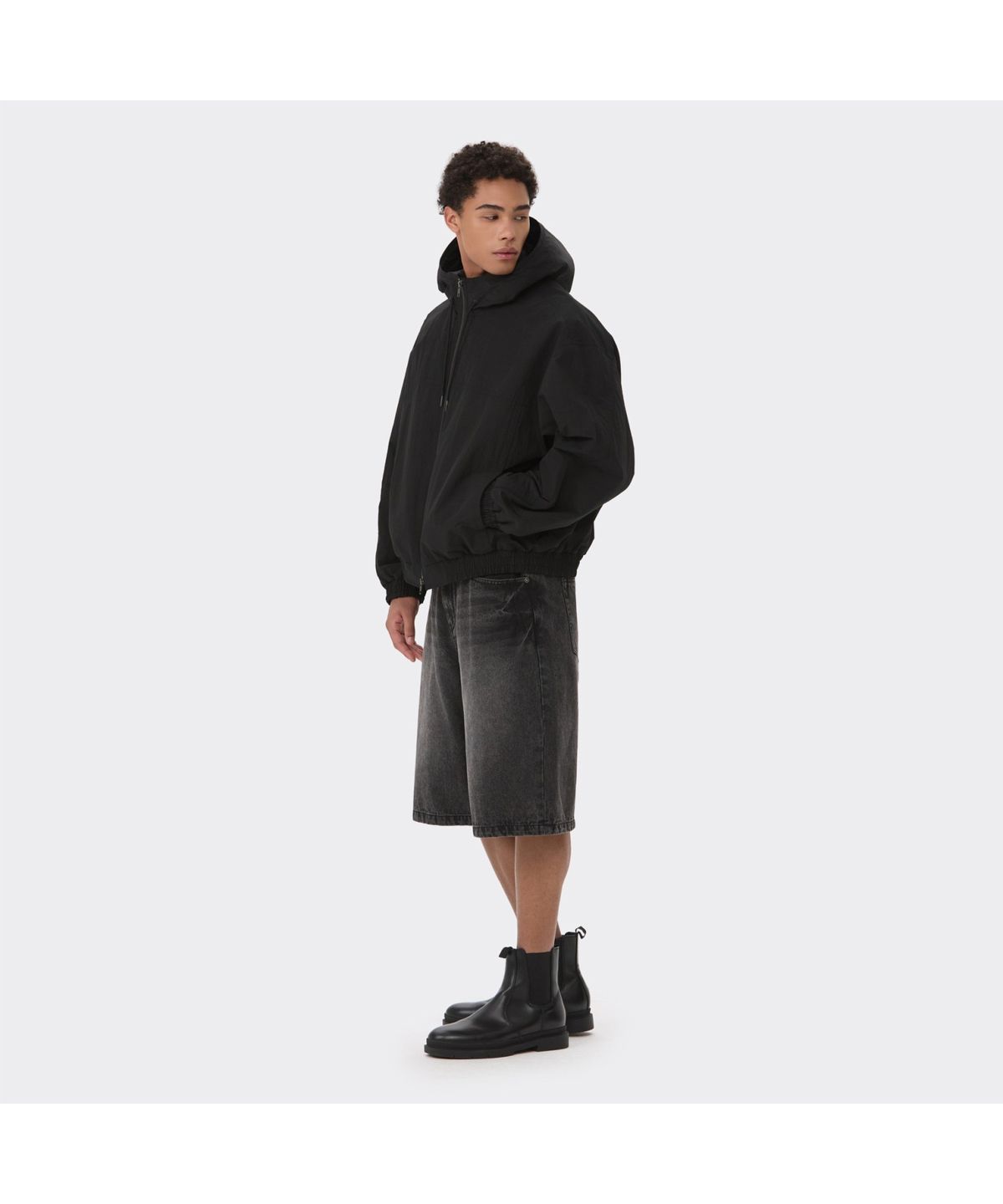 커스텀멜로우(CUSTOMELLOW) Black Padded Hood Blouson CWUAS26112BKX