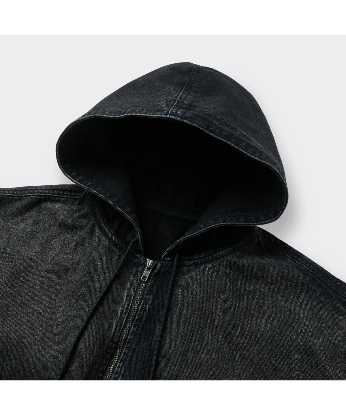 커스텀멜로우(CUSTOMELLOW) Black Denim Hood Jacket CWUAS26281BKX