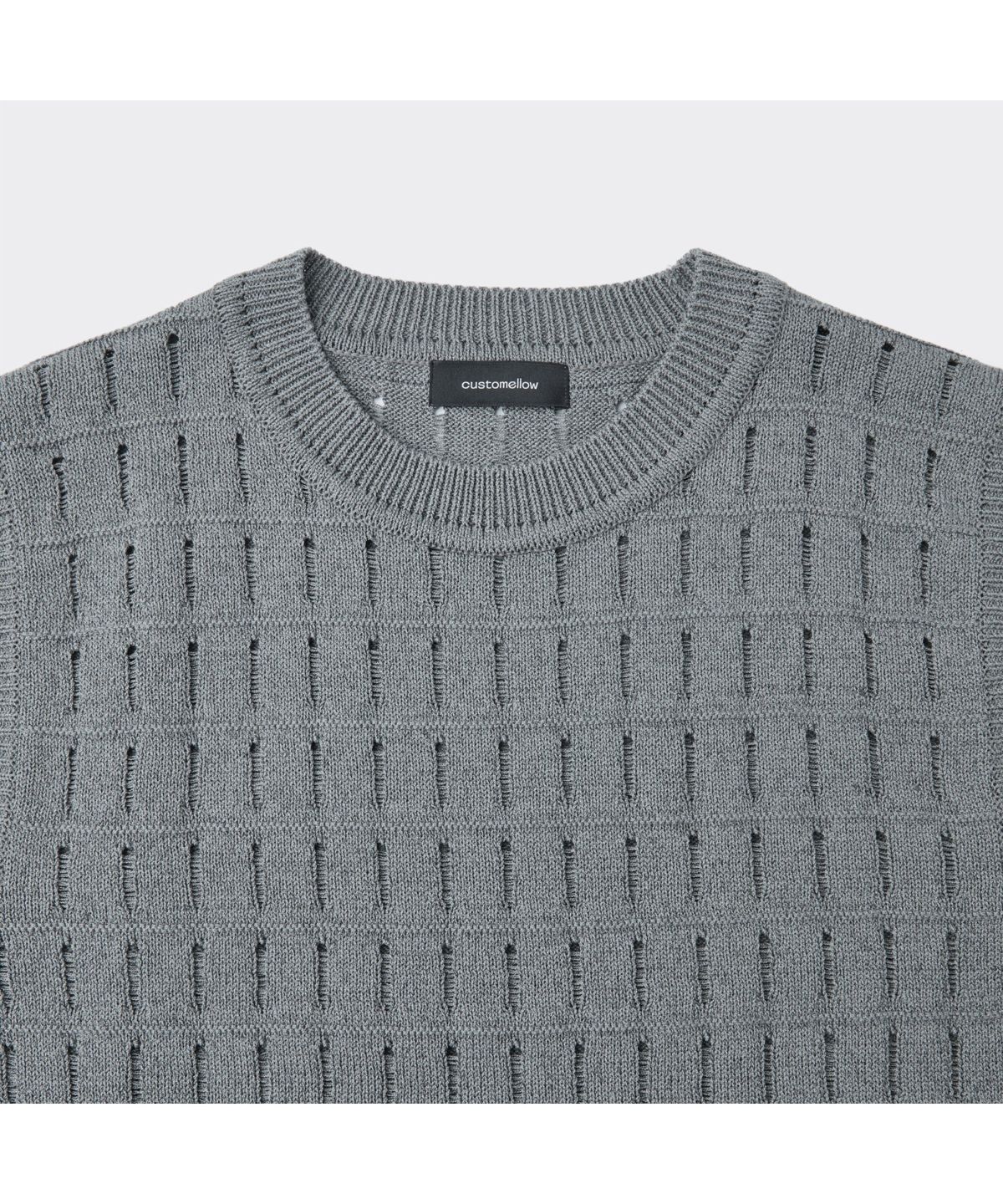 커스텀멜로우(CUSTOMELLOW) Grey Knit Vest CWWAM26401GYX