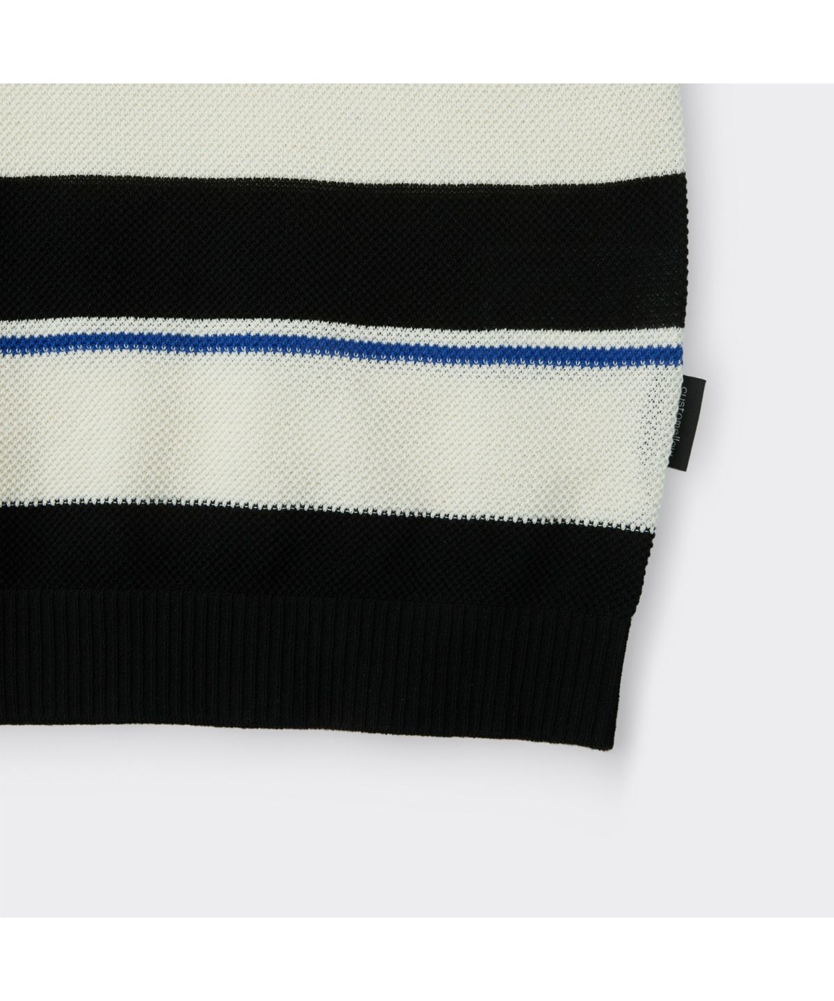 커스텀멜로우(CUSTOMELLOW) Black Fresh Lounge Stripes Collar Sweater CWWAM26413BKX
