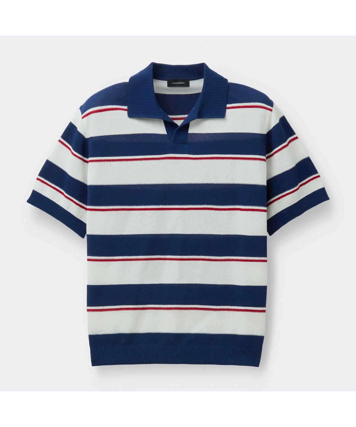 커스텀멜로우(CUSTOMELLOW) Navy Fresh Lounge Stripes Collar Sweater CWWAM26413NYD