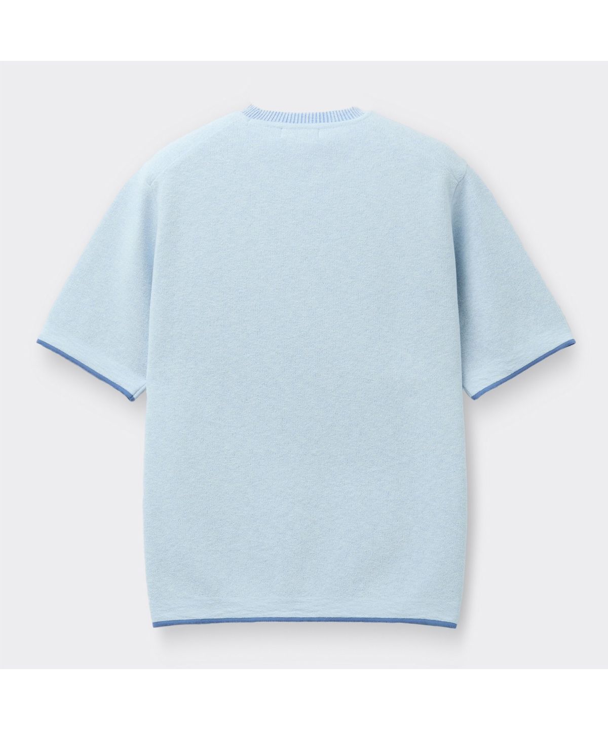 커스텀멜로우(CUSTOMELLOW) Blue Two-Tone Half Round Neck Sweater CWWAM26422BUX