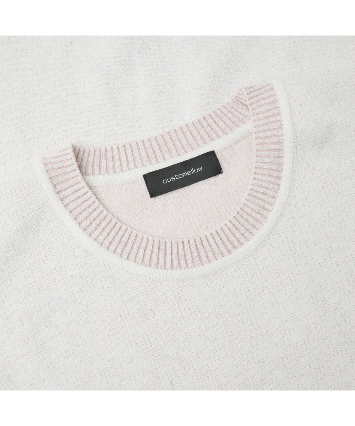 커스텀멜로우(CUSTOMELLOW) Pink Two-Tone Half Round Neck Sweater CWWAM26422PIX