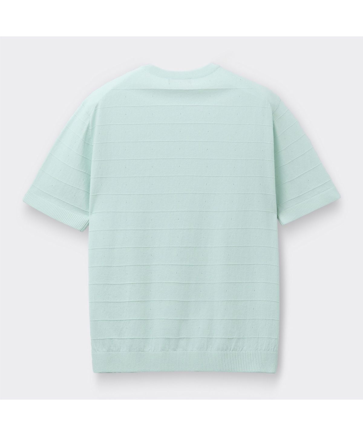 커스텀멜로우(CUSTOMELLOW) Green Stripes Textured Half Sweater CWWAM26423GRX
