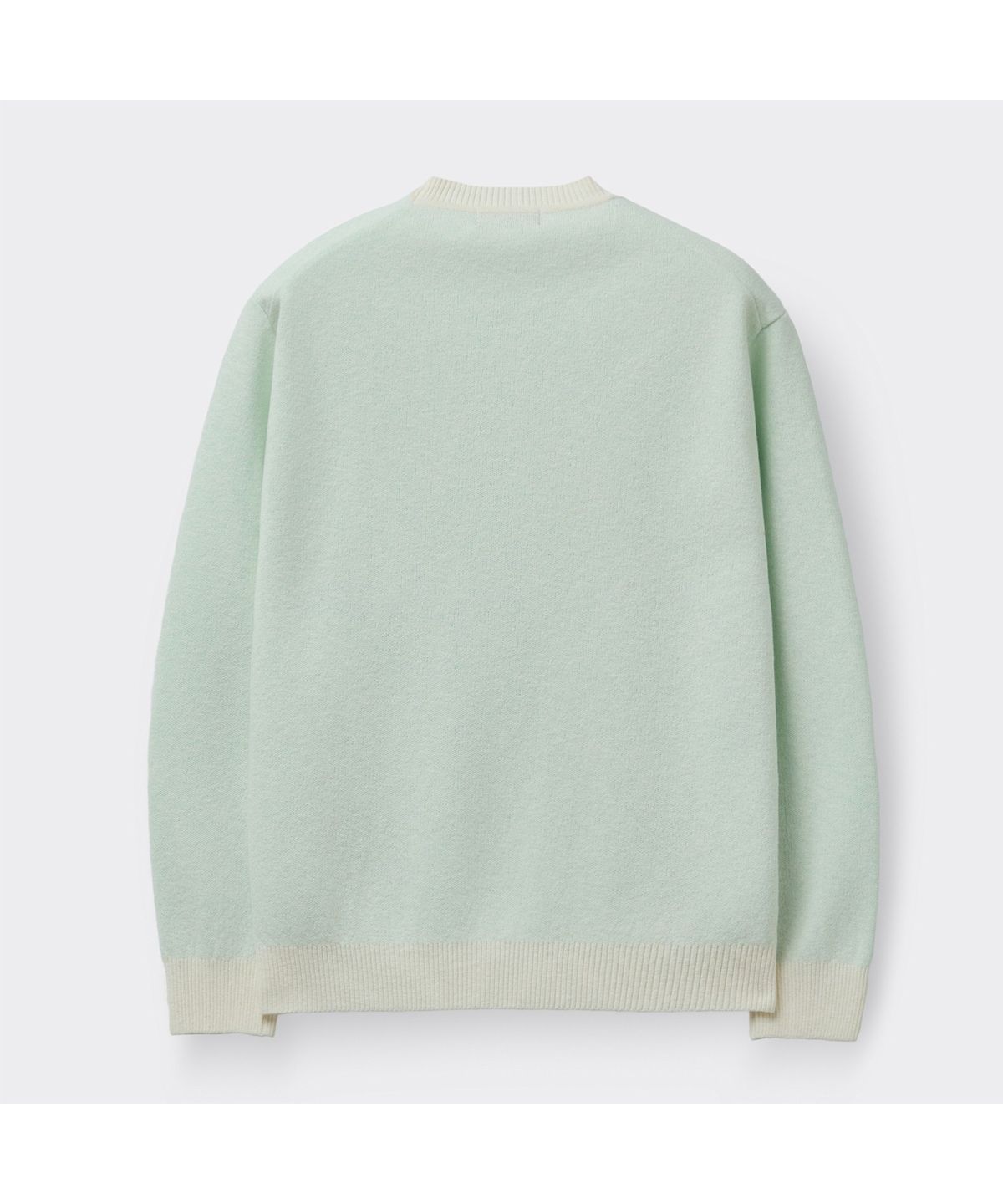 커스텀멜로우(CUSTOMELLOW) Green Two-Tone Round Neck Sweater CWWAS26221GRX