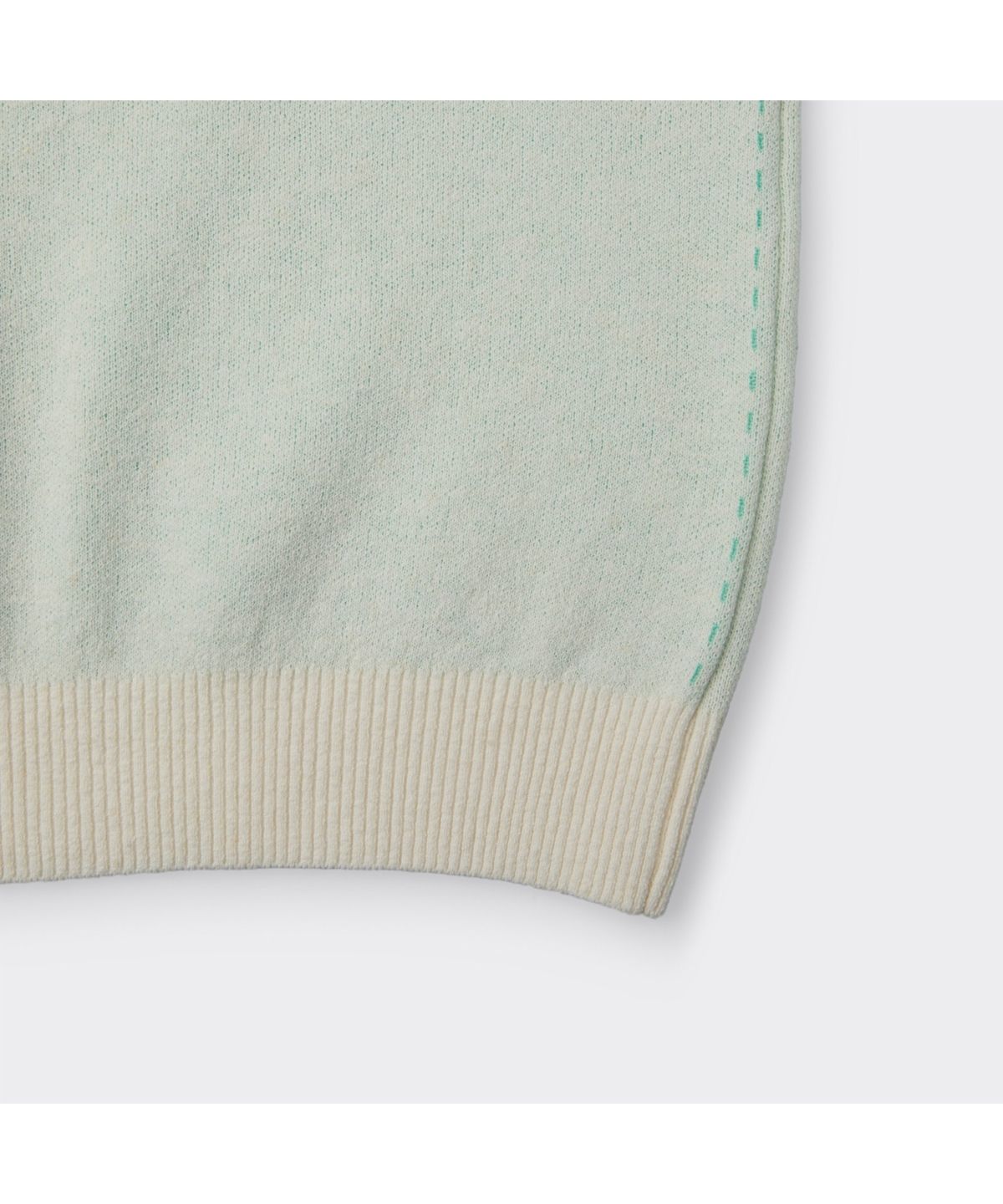 커스텀멜로우(CUSTOMELLOW) Green Two-Tone Round Neck Sweater CWWAS26221GRX