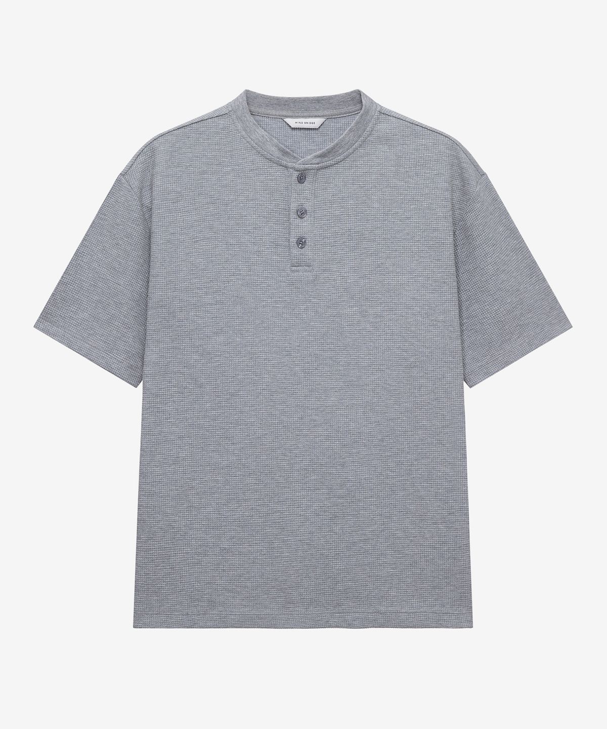 마인드브릿지(MINDBRIDGE) 와플 헨리넥 데일리 반팔 티셔츠 - 3color