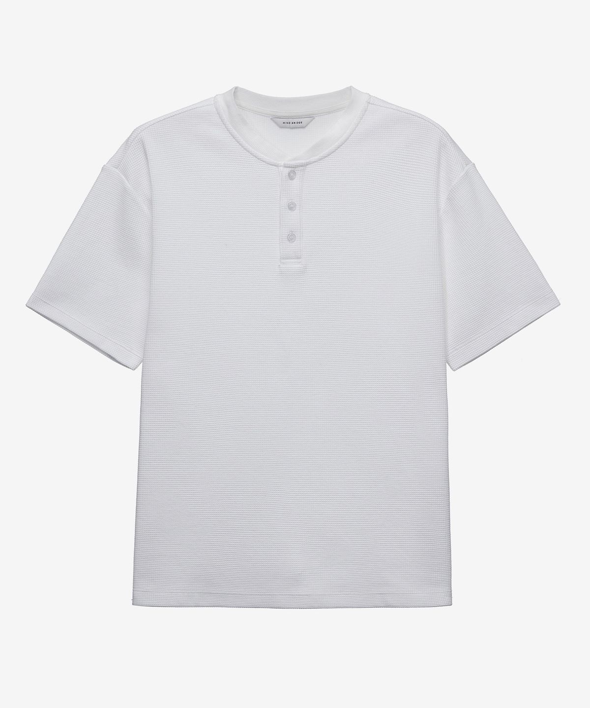 마인드브릿지(MINDBRIDGE) 와플 헨리넥 데일리 반팔 티셔츠 - 3color