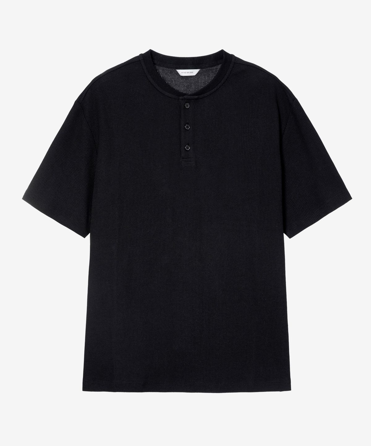 마인드브릿지(MINDBRIDGE) 와플 헨리넥 데일리 반팔 티셔츠 - 3color