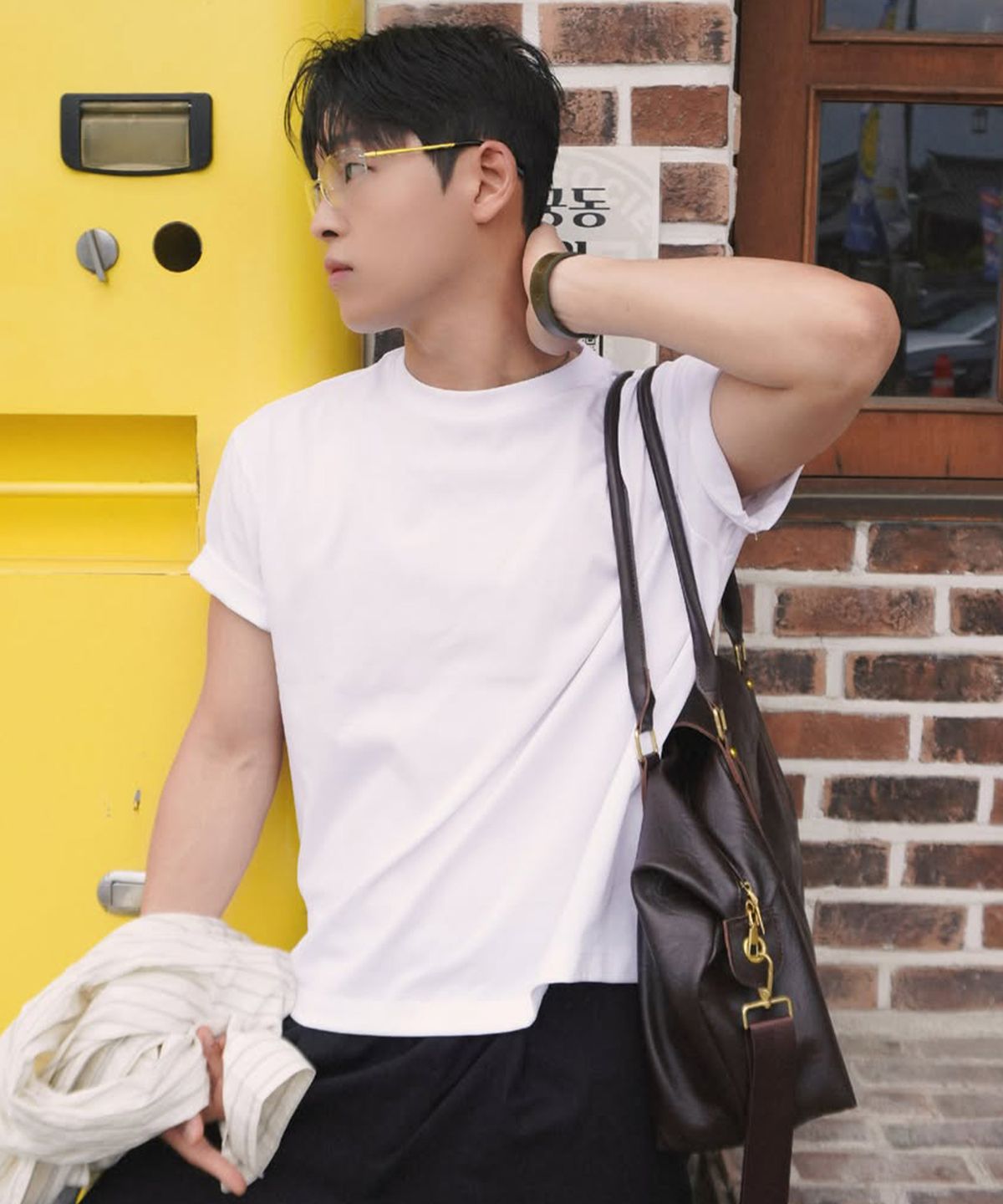 마인드브릿지(MINDBRIDGE) 크롭 오버핏 데일리 반팔 티셔츠 - 3color
