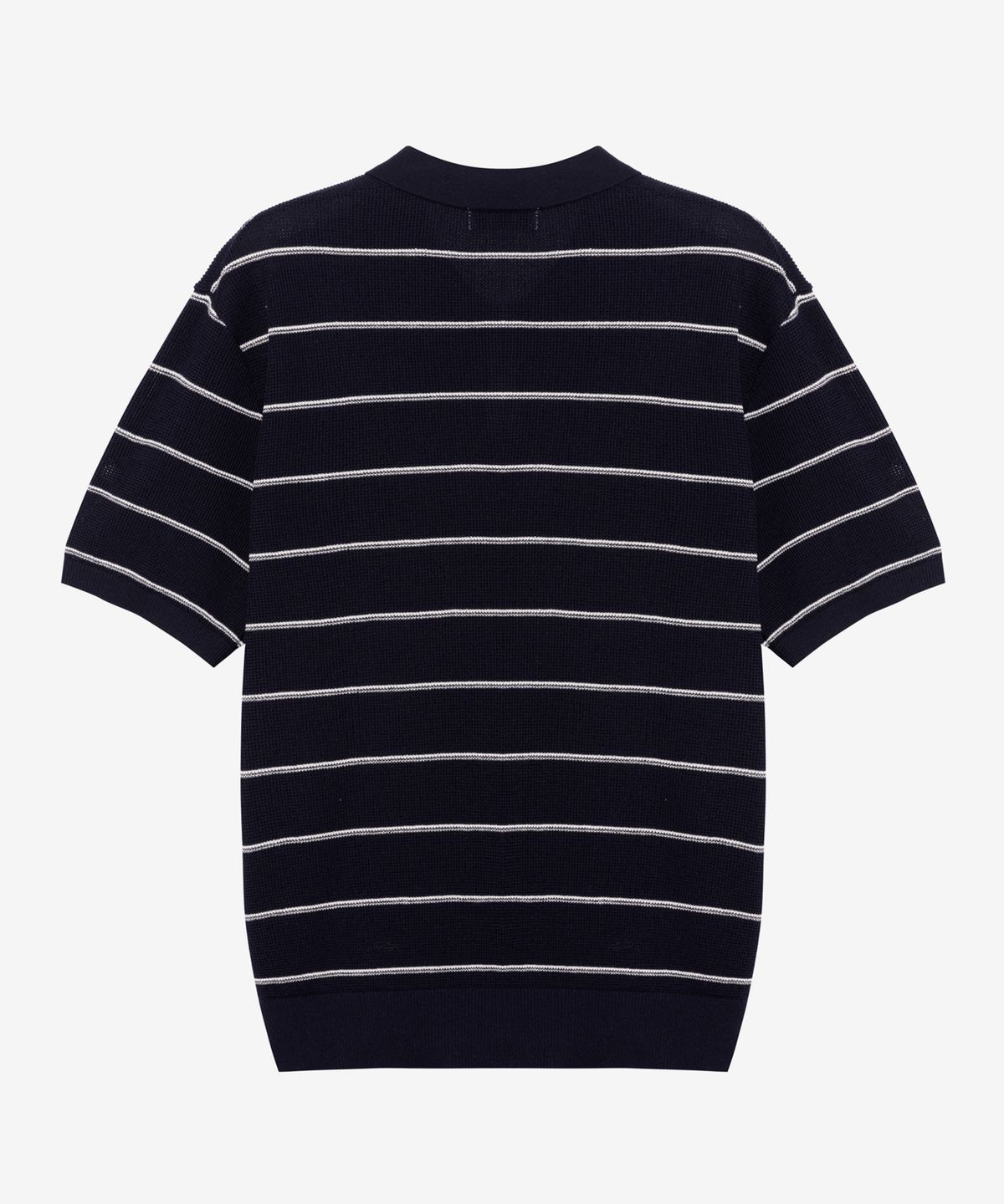 마인드브릿지(MINDBRIDGE) [COUTURE]워셔블 모던 스트라이프 카라 반팔 니트 - 2color