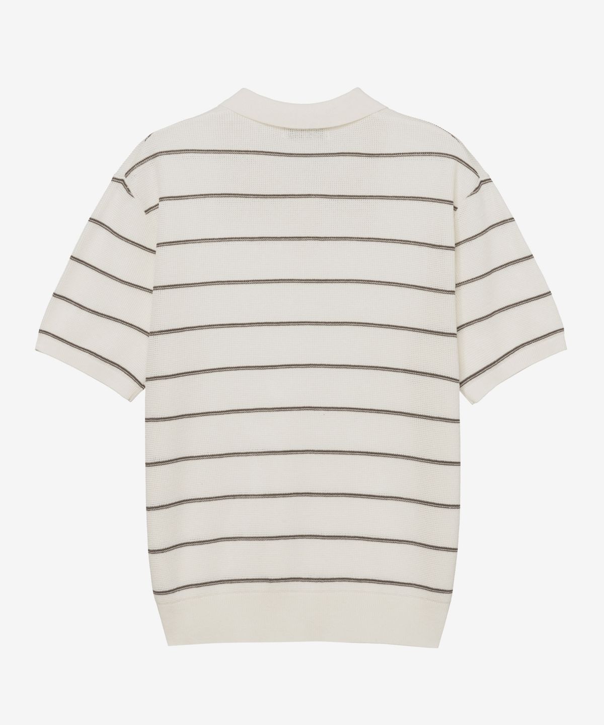 마인드브릿지(MINDBRIDGE) [COUTURE]워셔블 모던 스트라이프 카라 반팔 니트 - 2color