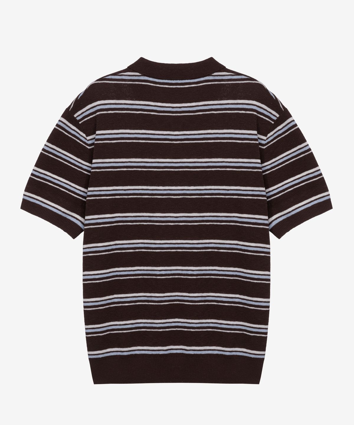 마인드브릿지(MINDBRIDGE) [COUTURE]워셔블 멀티 스트라이프 카라 반팔 니트 - 2color
