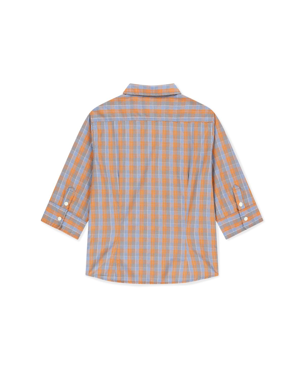 썬러브투어(SUNLOVETOUR) W Plaid 3/4 Sleeve Shirt Orange