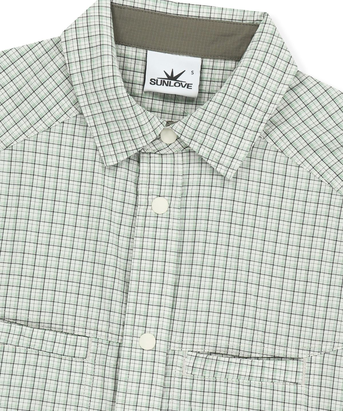 썬러브투어(SUNLOVETOUR) W Plaid 3/4 Sleeve Shirt Green