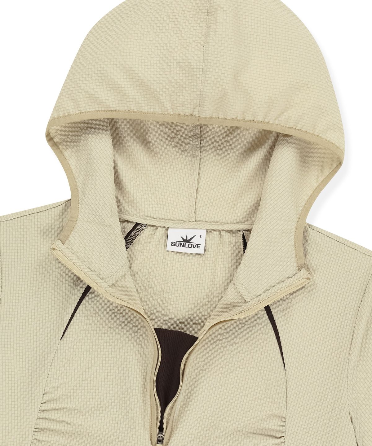 썬러브투어(SUNLOVETOUR) W Soar Half Zip Hooded Top Beige