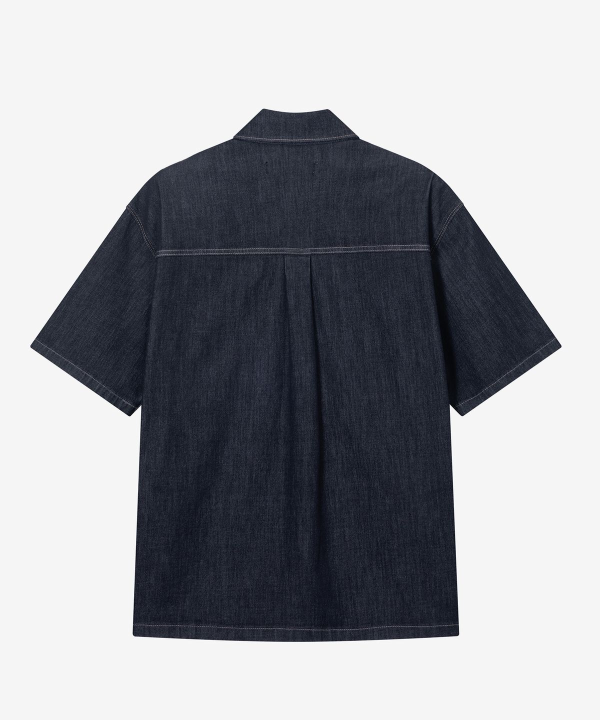 마인드브릿지(MINDBRIDGE) [SET][COUTURE]7oz논페이드 인디고 데님 오버핏 반팔 셔츠 셋업