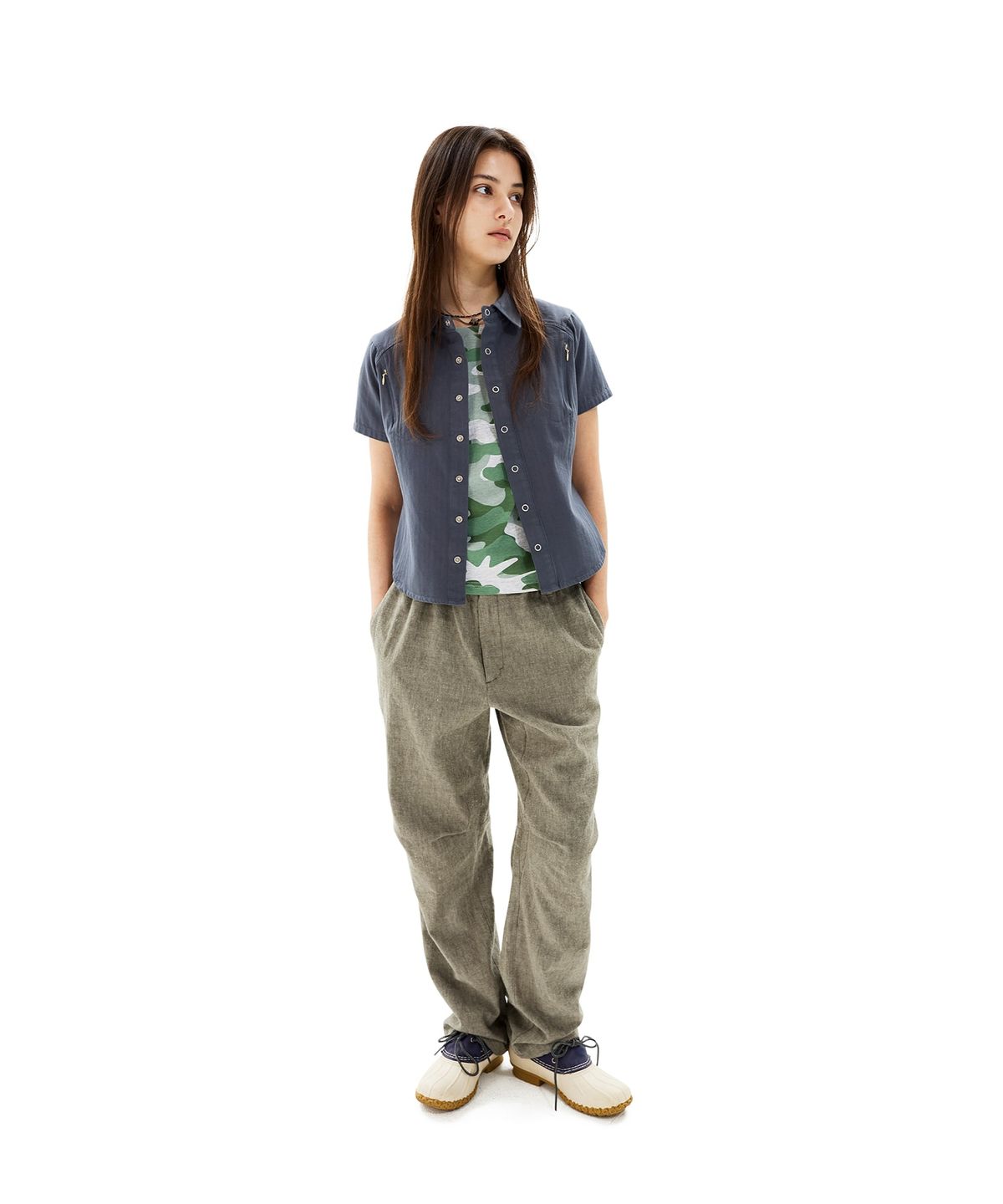 썬러브투어(SUNLOVETOUR) Linen Quick Trouser Olive