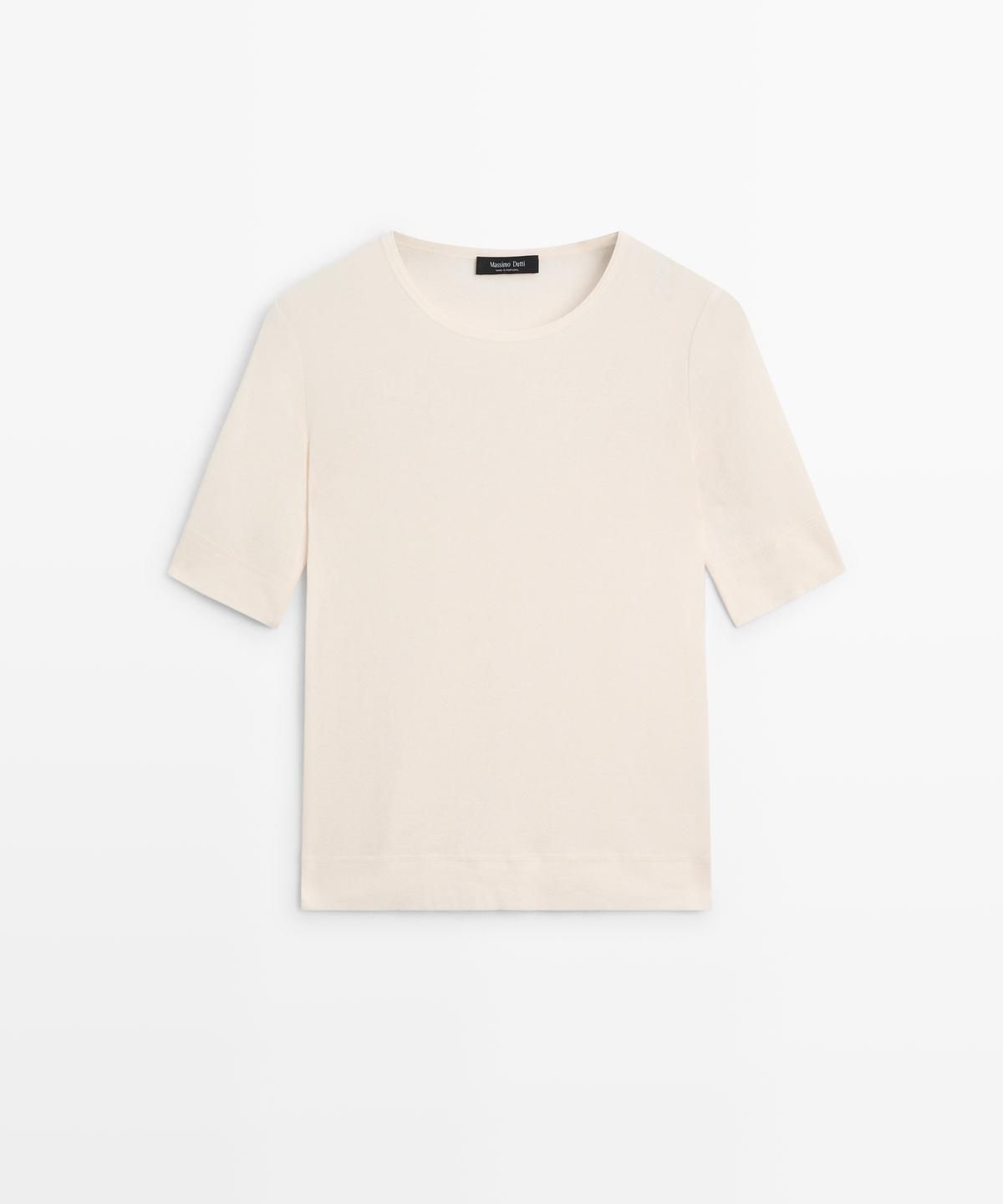 마시모두띠(MASSIMO DUTTI) 코튼 블렌드 티셔츠