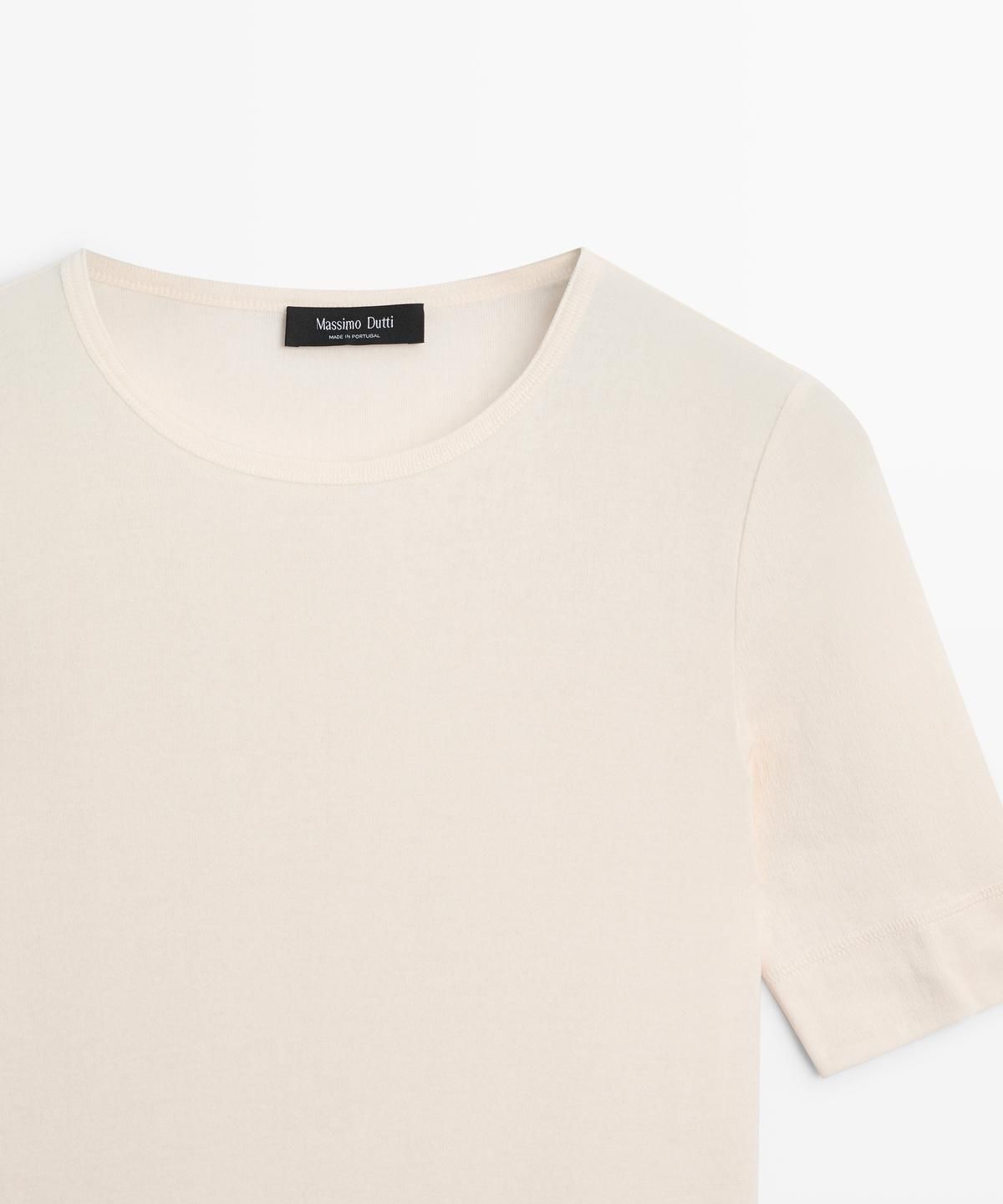 마시모두띠(MASSIMO DUTTI) 코튼 블렌드 티셔츠